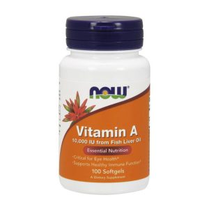 NOW Vitamin A 3000 mcg (10,000 IU) 100 softgels