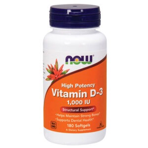 NOW Vitamin D-3 25 mcg (1000 IU) 180 softgels