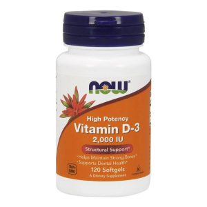 NOW Vitamin D-3 50 mcg (2000 IU) 120 softgels