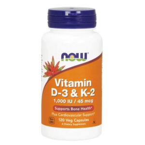 NOW Vitamin D-3 & K-2 1000 IU/45 mcg 120 veg caps
