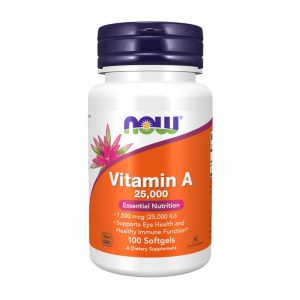 NOW Vitamin A 7500 mcg (25,000 IU) 100 softgels