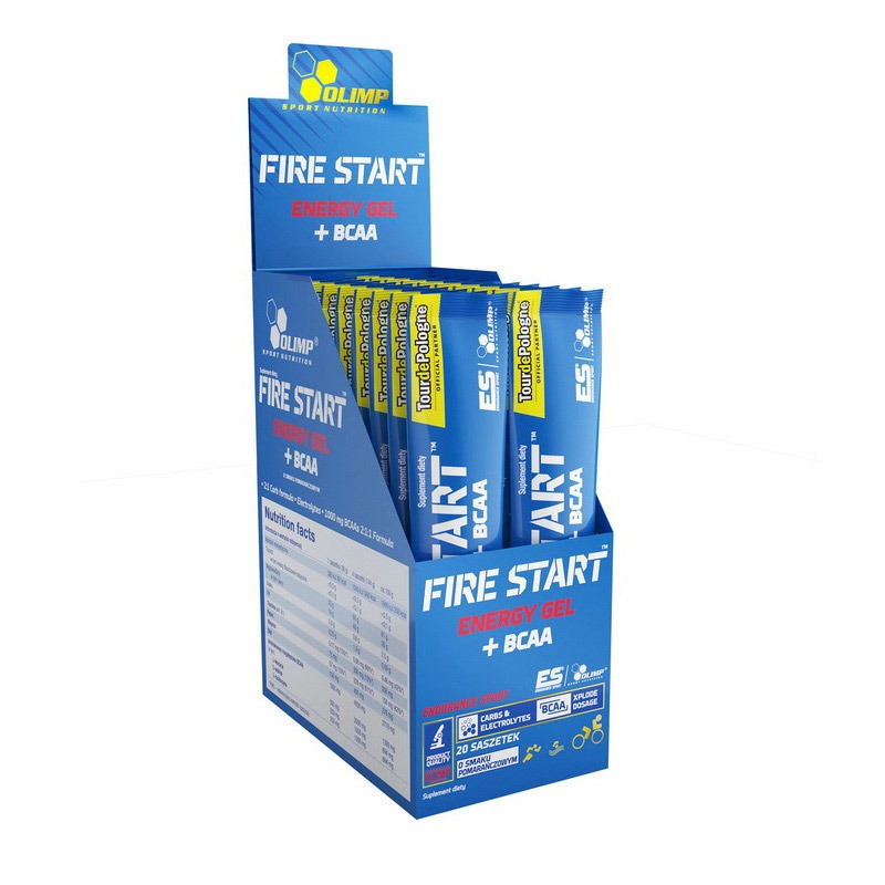 OLIMP Fire Start energy gel + bcaa 36 g green apple