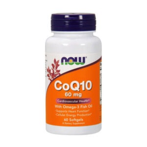 NOW CoQ10 60 mg with Omega-3 60 softgels
