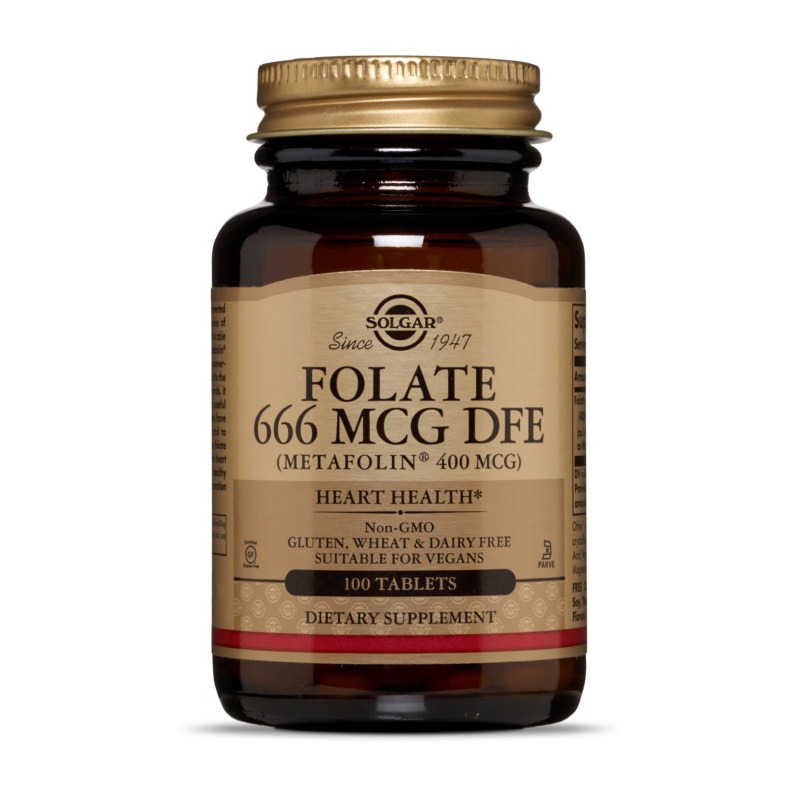 Solgar Folate 666 mcg DFE (Metafolin 400 mcg) 100 tabs