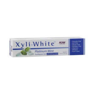 NOW Xyli White Toothpaste Gel with Baking Soda 181 g platinum mint