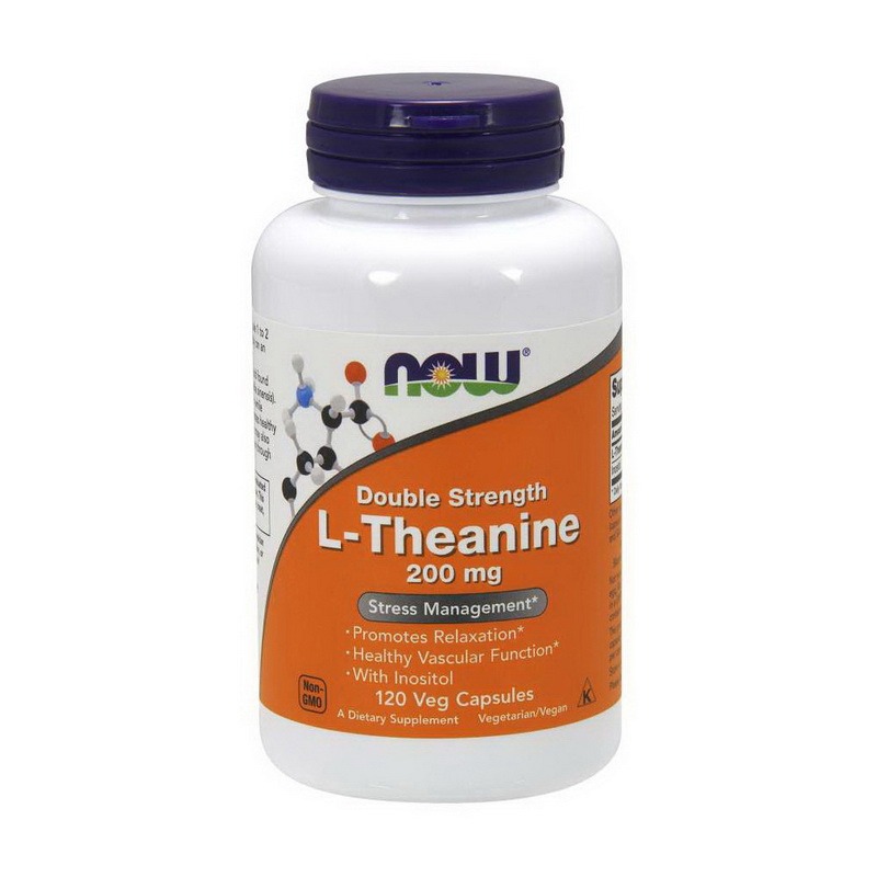 NOW L-Theanine 200 mg Double Strength 120 veg caps