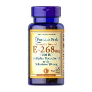 Puritan's Pride Vitamin E-268 mg natural (400 IU) alpha tocopheryl with selenium 50 mcg 100 softgels