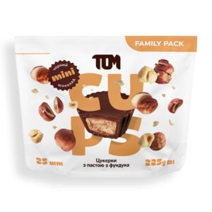 TOM peanut butter Цукерки з пастою фундука чорний шоколад - Family Pack 225 g