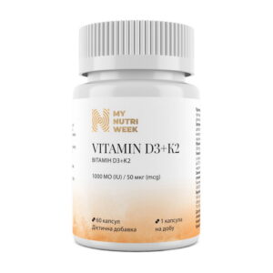 My Nutri Week Vitamin D3+K2 1000 IU (50 mcg) 60 caps