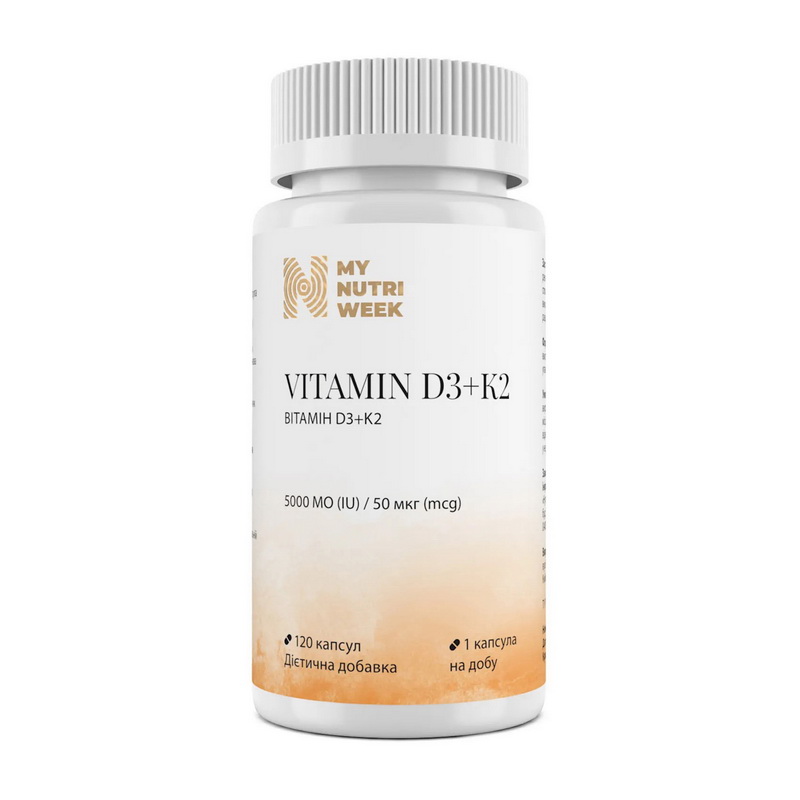 My Nutri Week Vitamin D3+K2 5000 IU 50 mcg 120 caps