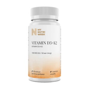 My Nutri Week Vitamin D3+K2 1000 IU (50 mcg) 120 caps