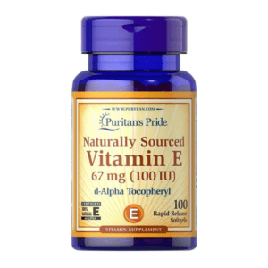 Puritan's Pride Vitamin E 67 mg natural (100 IU) alpha tocopheryl 100 softgels
