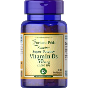 Puritan's Pride Vitamin D3 50 mcg (2000 IU) 100 softgels