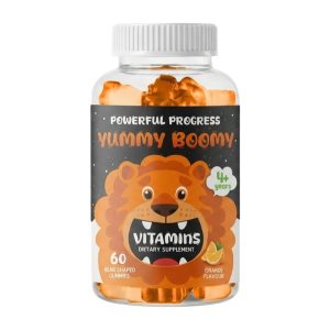 Powerful Progress Yummy Boomy Vitamins for Kids 60 shaped gummies orange